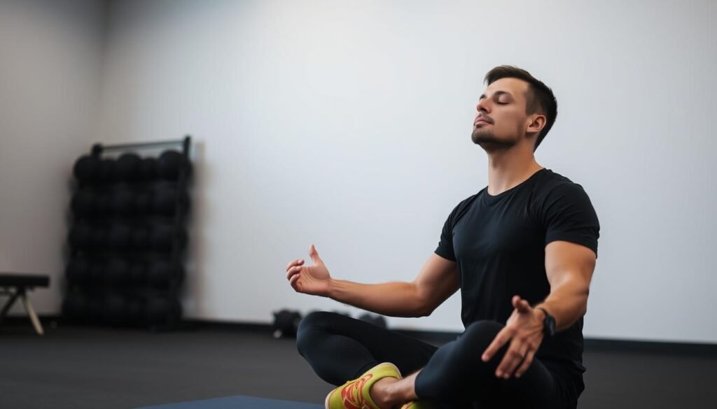 Atlet melakukan latihan Mental Imagery dan Visualisasi dengan posisi yang nyaman Atlet melakukan latihan Mental Imagery dan Visualisasi dengan posisi yang nyaman